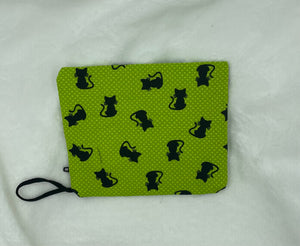 Green with Black Cats Boho Go Pouch