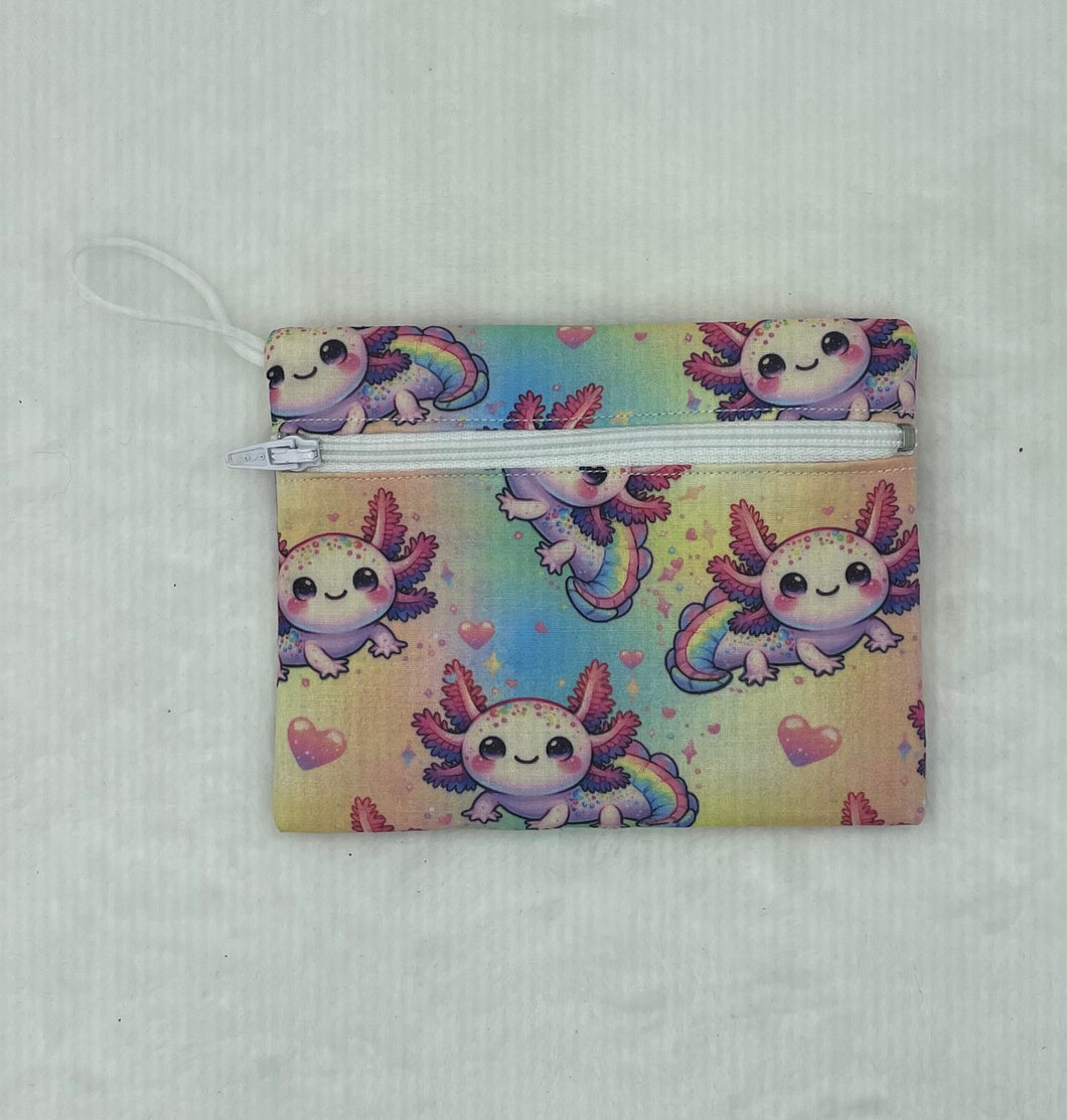 Rainbow Axolotl Boho Go Pouch
