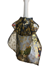 Load image into Gallery viewer, Gold Sugar Skulls Chiffon cape for your porch goose