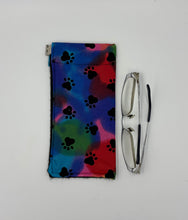 Load image into Gallery viewer, Rainbow Paw Print Boho Glasses Case