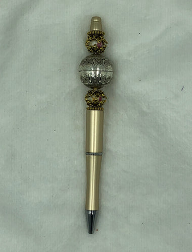 Pale Gold Elegance Beaded Pen