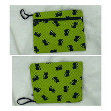 Load image into Gallery viewer, Green with Black Cats Boho Go Pouch
