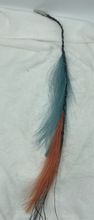 Load image into Gallery viewer, Blue and Orange Fern Feather Bohemian Hair Clip