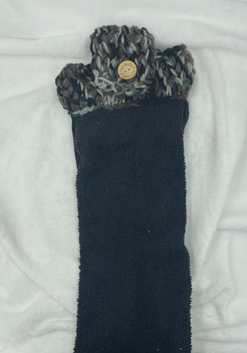 Black grey brown hanging hand towel