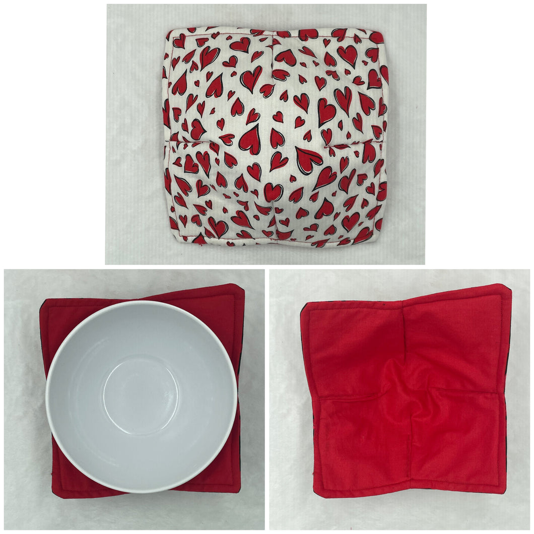 Red Hearts Boho Bowl Cozie