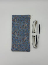 Load image into Gallery viewer, Blue Paisley Boho Glasses Case