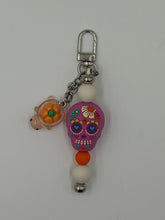 Load image into Gallery viewer, Sugar Skull charm with Glow in the dark Turtle