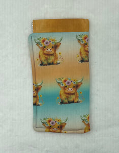 Highland Cow Boho Glasses Case