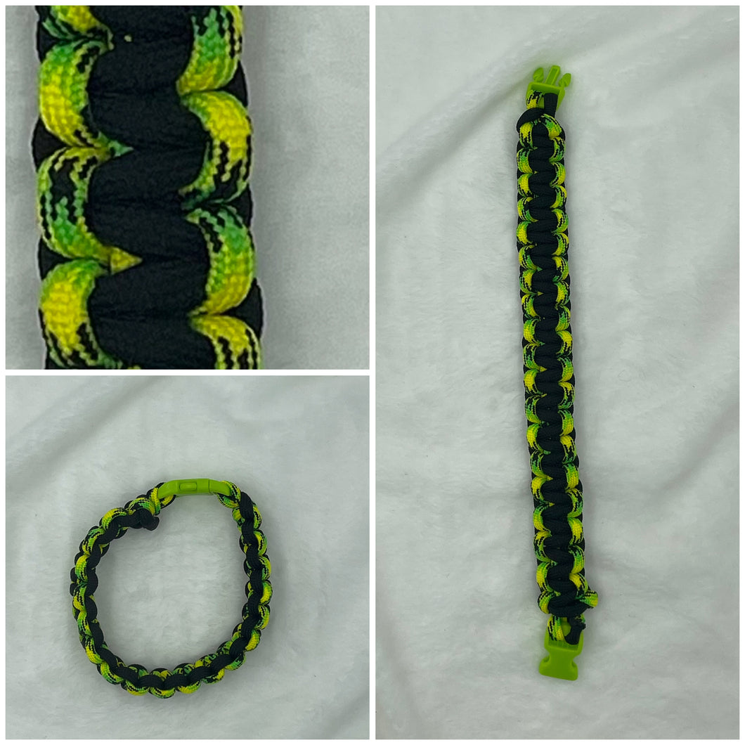 Neon green/yellow with black centre paracord Bracelet