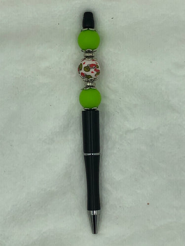 Berry Lime Twist Boho Beaded Pen