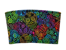 Load image into Gallery viewer, Rainbow Sugar Skulls Boho Coffee Cozie