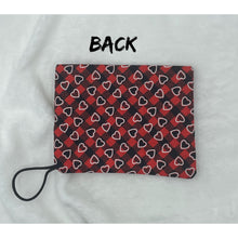 Load image into Gallery viewer, Red and Black Plaid Heart Boho Go Pouch