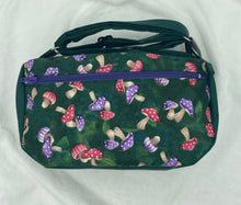 Load image into Gallery viewer, Green Mushroom Boho Bitty Bag with outside zipper pocket