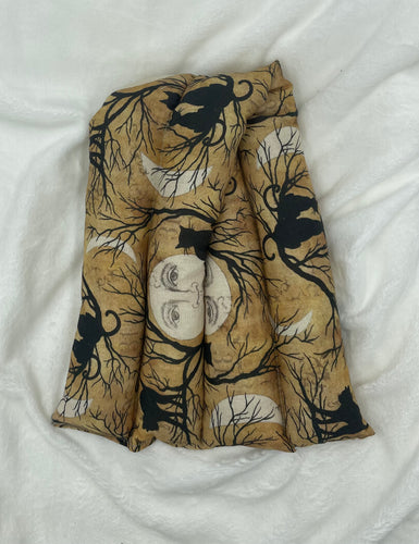 Black Cat and Moon Large Boho Rice Bag