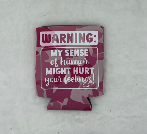 Pink Camo Can Koozie (warning)
