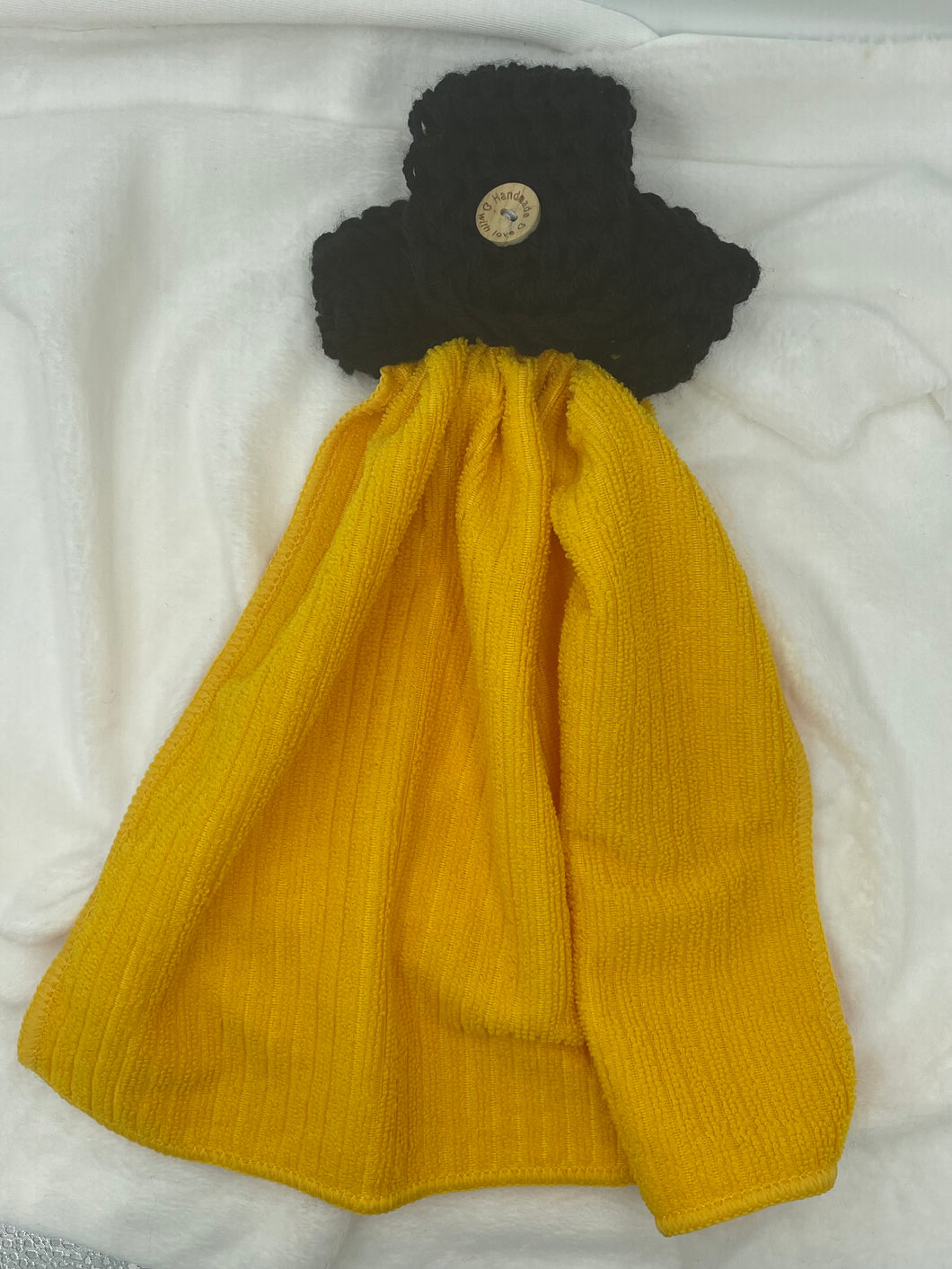 Yellow and Black Hanging Hand towel
