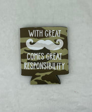 Load image into Gallery viewer, Green Camo Can Koozie (moustache)