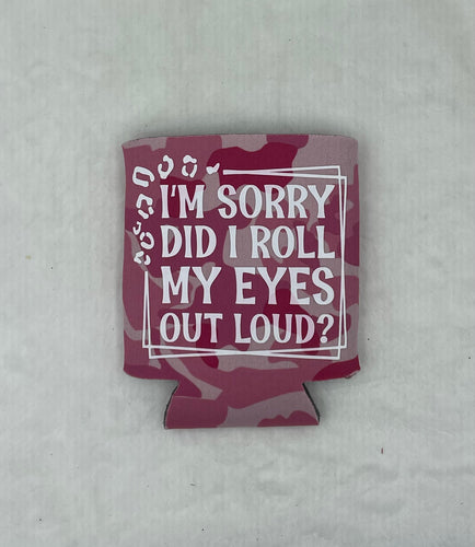 Pink Camo Can Koozie (eye roll)