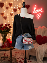 Load image into Gallery viewer, Sweet Hearts Boho Bitty Bag with front zipper pocket