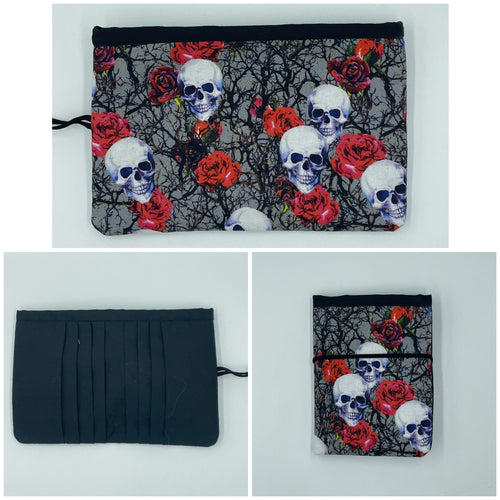 Skulls and Roses Boho Billfold Wallet