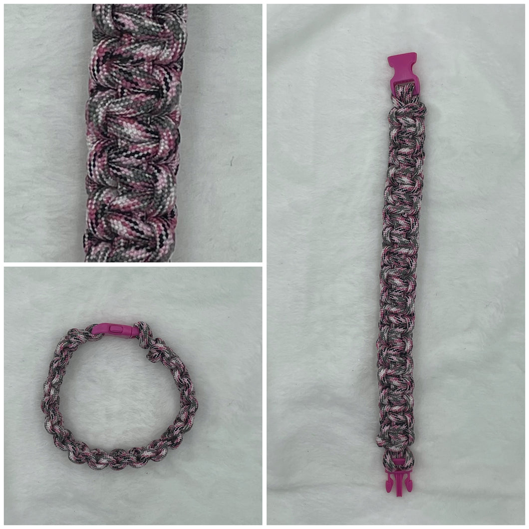 Pink camo Paracord bracelet