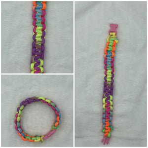 Rainbow Paracord Bracelet with pink clasp