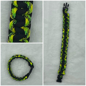 Neon green/yellow with black Centre Paracord bracelet