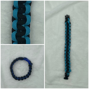 Light blue with black Centre paracord Bracelet
