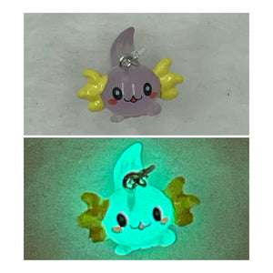Axolotl glow in the dark Boho Charm (yellow ears)