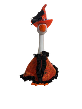 Load image into Gallery viewer, Orange Witchy Cape and Hat for 12” Porch/Desk goose