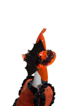 Load image into Gallery viewer, Orange Witchy Cape and Hat for 12” Porch/Desk goose